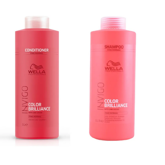 Wella Pachet Invigo Color Brilliance Sampon + Balsam Par Fin 1l