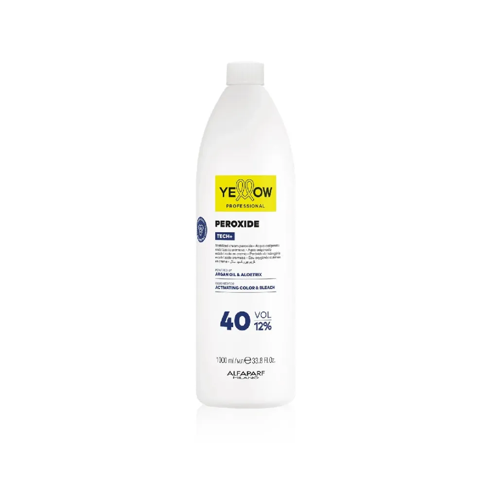 YELLOW Peroxide Tech + 12% 40Vol– Emulsie Oxidantă Profesională pentru Colorare Uniformă și Strălucitoare - 1000 ml