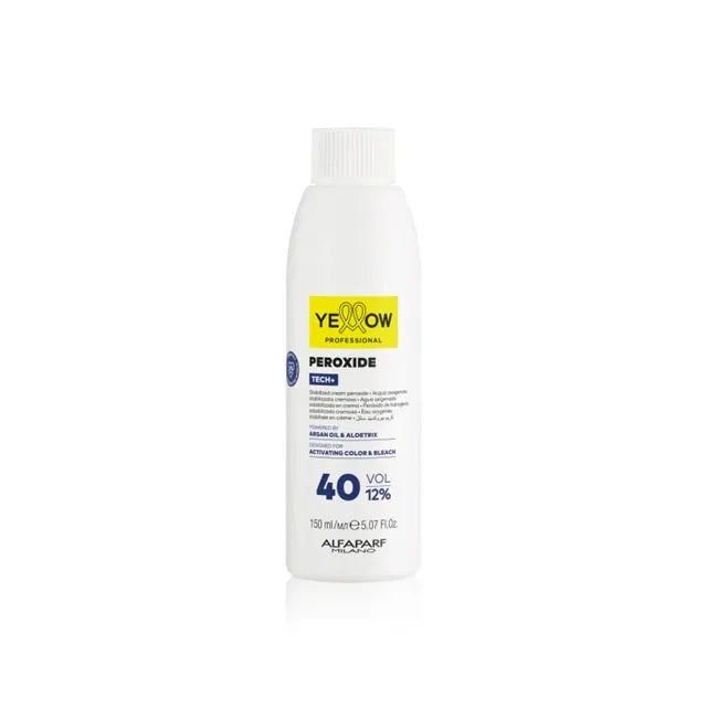 YELLOW Peroxide Tech + 12% 40Vol– Emulsie Oxidantă Profesională pentru Colorare Uniformă și Strălucitoare - 150 ml - Păr