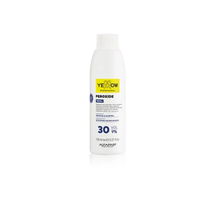 YELLOW Peroxide Tech + 9% 30Vol – Emulsie Oxidantă Profesională pentru Colorare Uniformă și Strălucitoare - 150 ml - Păr