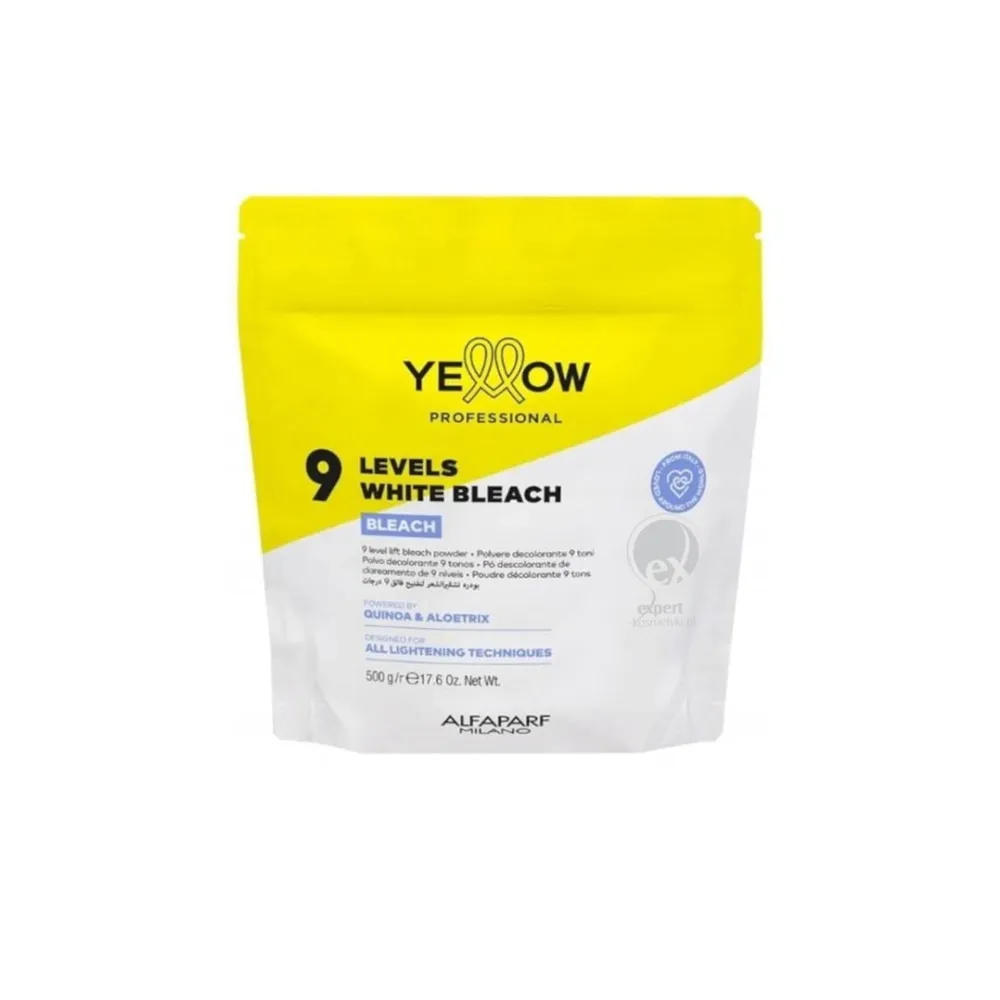 Yellow Professional Bleach Pudră Decolorantă 9 Tonuri 500g – Blond Platinium Ultra Clar Fără Compromisuri - Păr