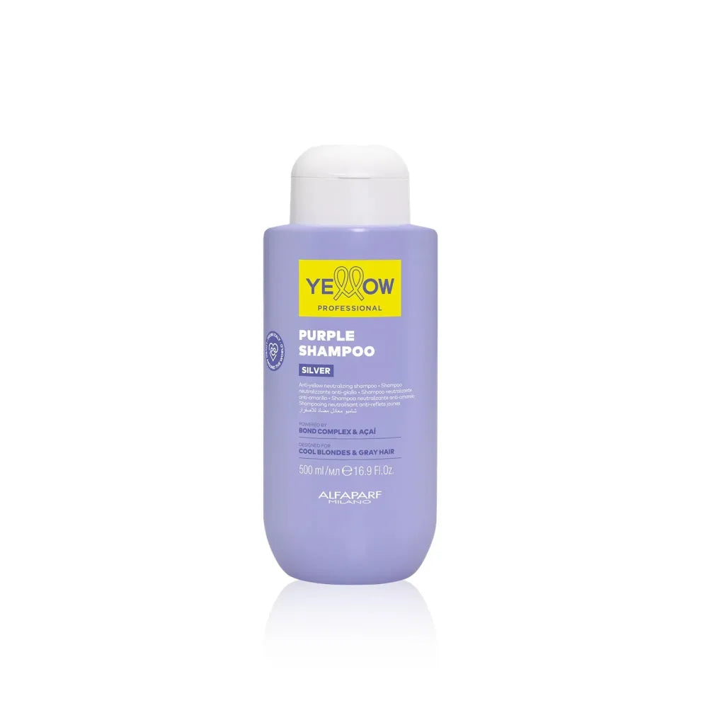 Yellow Purple Shampoo 500ml – Șampon Violet Profesional pentru Nuanțe Reci de Blond și Păr Gri 💜✨ Neutralizare Instantă